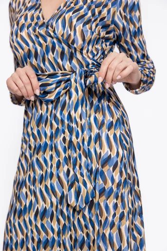 Rochie Caramel suprapusă imprimeu geometric R8613