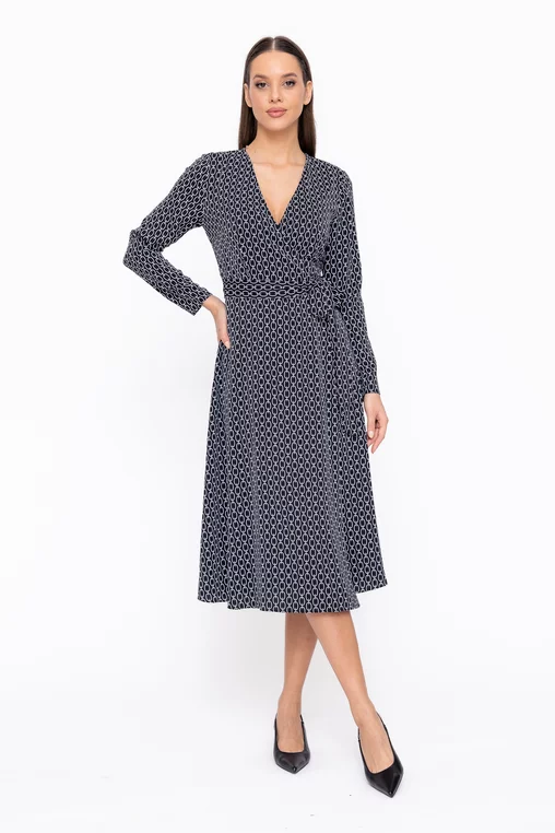 Rochie Caramel suprapusă imprimeu lanț R8601 thumbnail picture - 