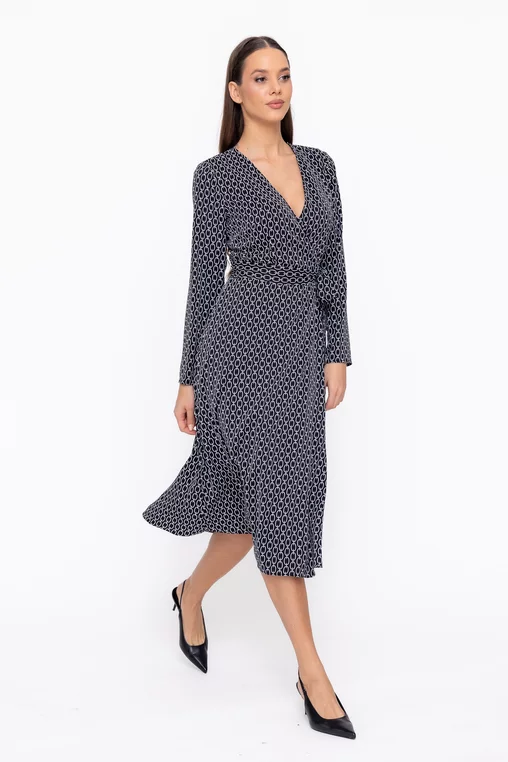 Rochie Caramel suprapusă imprimeu lanț R8601 thumbnail picture - 