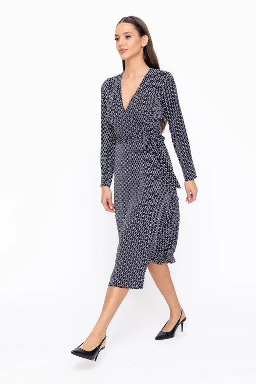 Rochie Caramel suprapusă imprimeu lanț R8601 thumbnail picture - 