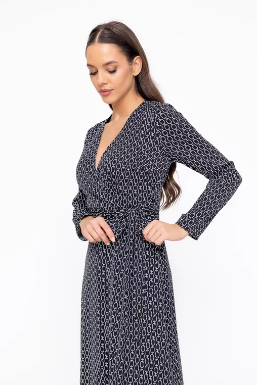 Rochie Caramel suprapusă imprimeu lanț R8601 thumbnail picture - 
