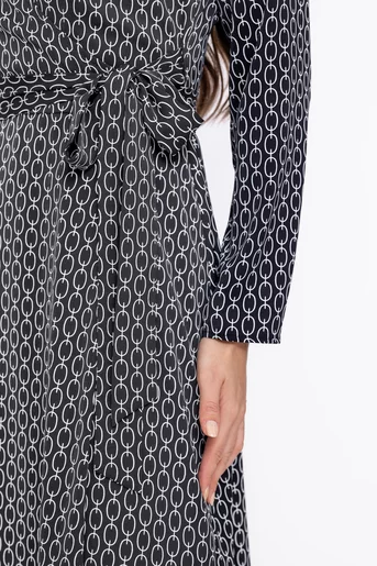 Rochie Caramel suprapusă imprimeu lanț R8601