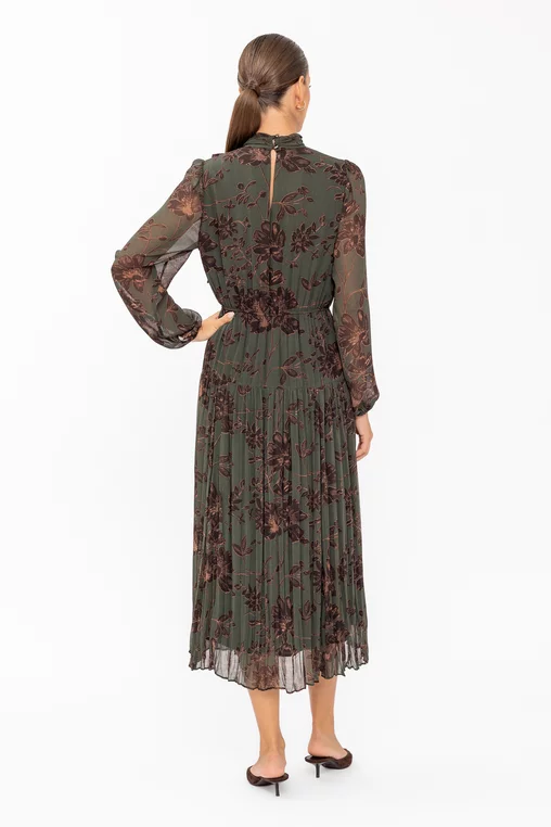 Rochie Caramel voal imprimat cu fundă R8647 thumbnail picture - 