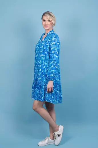 Rochie casual din vascoza  albastra  M8446