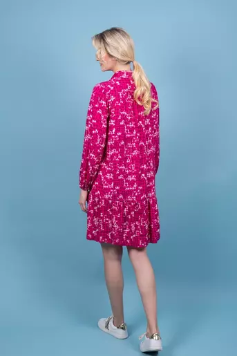 Rochie casual din vascoza  fucsia  M8446
