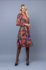 Rochie eleganta cu umeri bufanti caramizie R8349 thumbnail picture - 