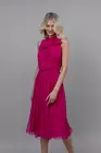 Rochie eleganta din matase cu funda fucsia R8335 thumbnail picture - 