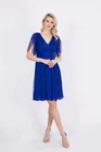 Rochie eleganta din matase naturala albastra R8222 thumbnail picture - 