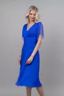 Rochie eleganta din matase naturala albastra R8338 thumbnail picture - 