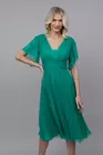 Rochie eleganta din matase naturala verde smarald R8338 thumbnail picture - 
