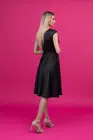 Rochie eleganta din satin cu decolteu suprapus neagra R8322 thumbnail picture - 