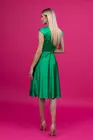 Rochie eleganta din satin cu decolteu suprapus verde R8322 thumbnail picture - 