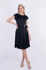 Rochie eleganta  din satin neagra cu cordon si accesoriu  R8248 thumbnail picture - 