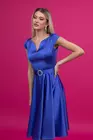 Rochie eleganta satin albastru regal  cu catarama R8323 thumbnail picture - 
