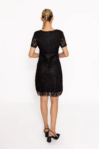 Rochie elegantă din dantelă neagră RRS60815