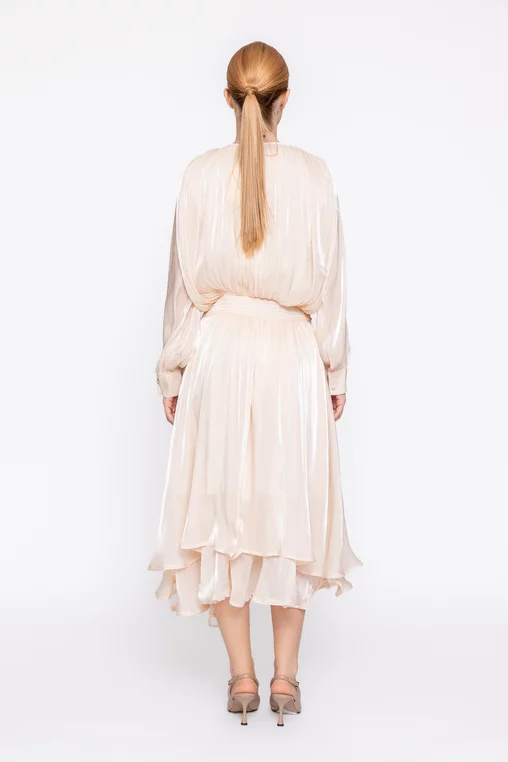 Rochie elegnată voal crem RLS60203 thumbnail picture - 