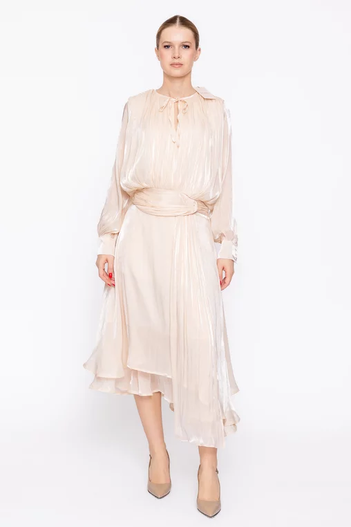 Rochie elegnată voal crem RLS60203 thumbnail picture - 