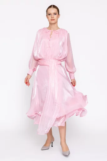 Rochie elegnată voal roz RLS60203