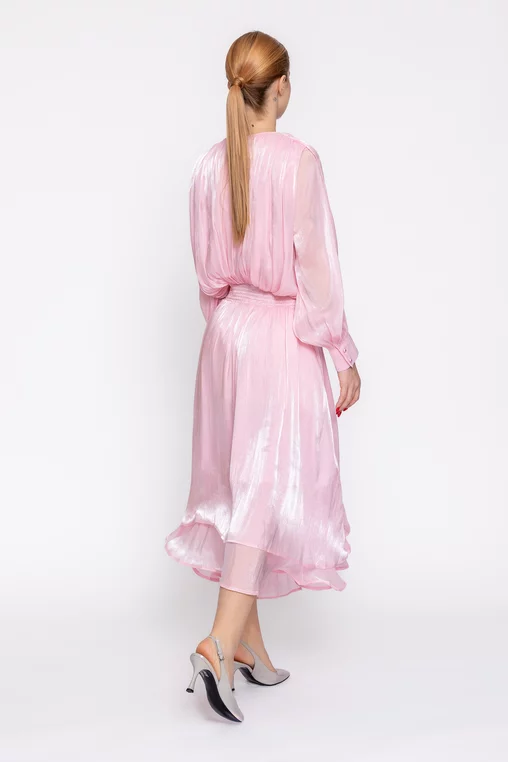 Rochie elegnată voal roz RLS60203 thumbnail picture - 