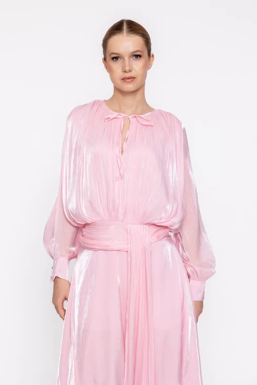 Rochie elegnată voal roz RLS60203 thumbnail picture - 