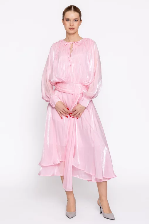 Rochie elegnată voal roz RLS60203 thumbnail picture - 