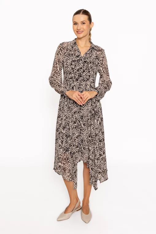 Rochie în colțuri animal print gri RRS60811 thumbnail picture - 