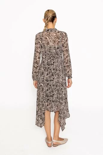 Rochie în colțuri animal print gri RRS60811