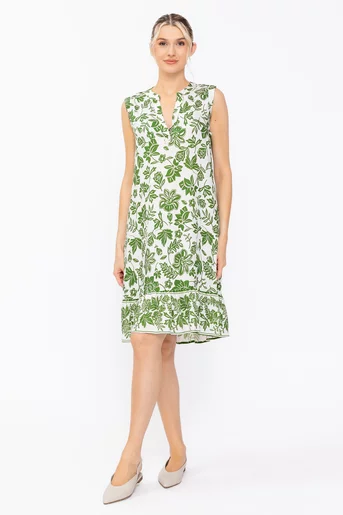 Rochie lejeră cu volan verde RSM60503