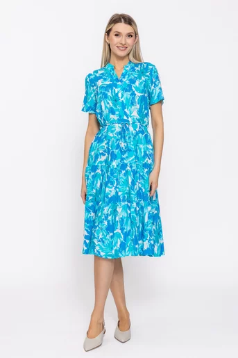 Rochie lejeră din vâscoză albastră RSM60517
