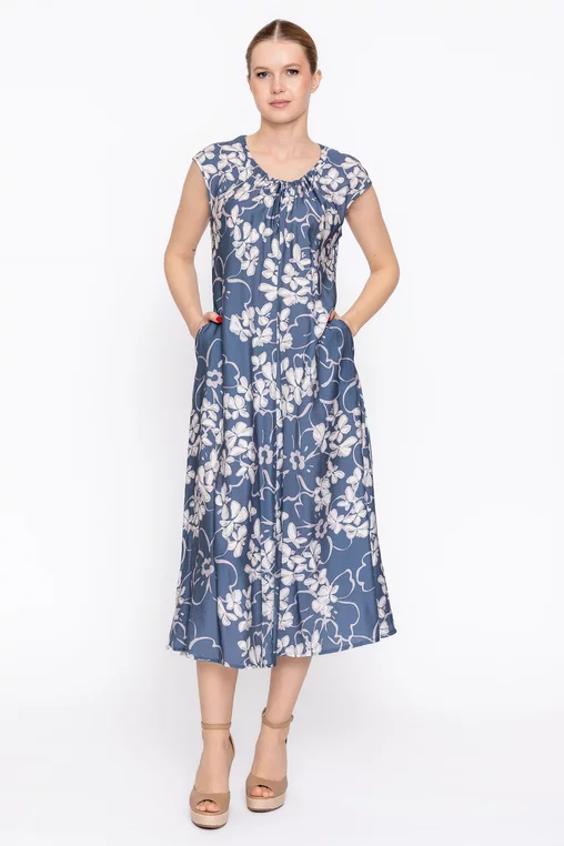 Rochie lejeră imprimeu floral bleumarin RBD60205 thumbnail picture - 