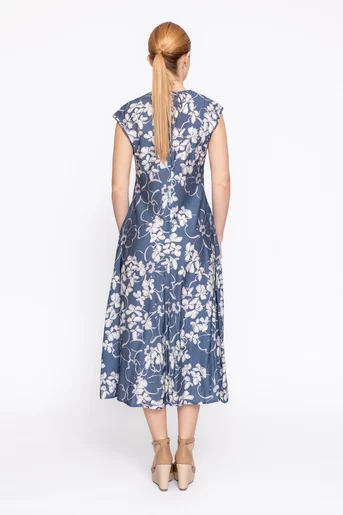 Rochie lejeră imprimeu floral bleumarin RBD60205