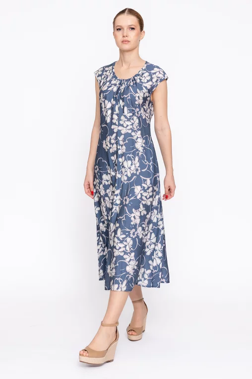 Rochie lejeră imprimeu floral bleumarin RBD60205 thumbnail picture - 