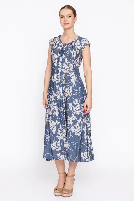 Rochie lejeră imprimeu floral bleumarin RBD60205 thumbnail picture - 