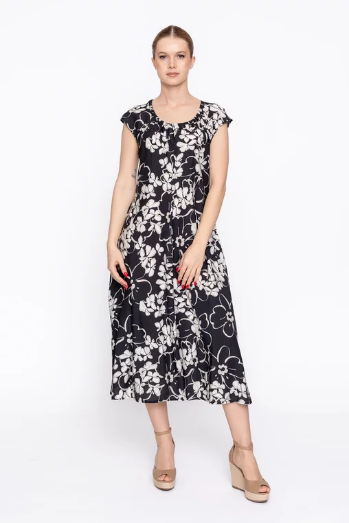Rochie lejeră imprimeu floral neagră RBD60205 thumbnail picture - 