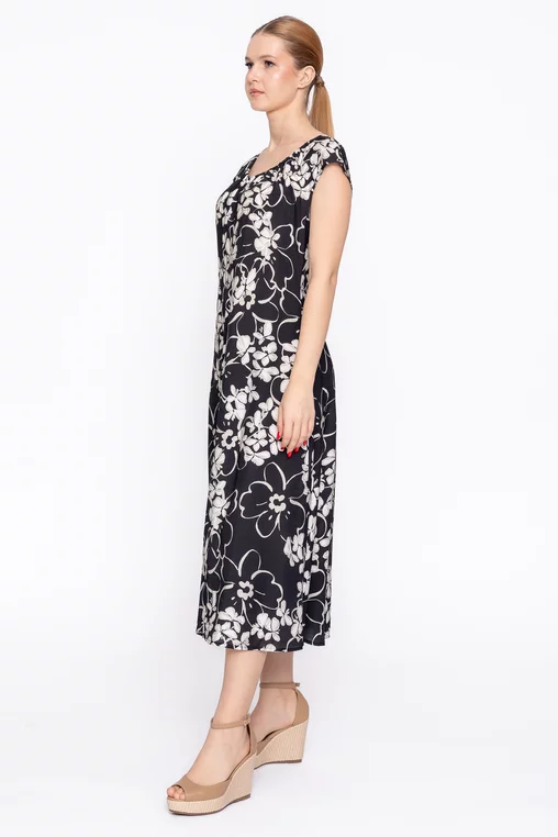 Rochie lejeră imprimeu floral neagră RBD60205 thumbnail picture - 
