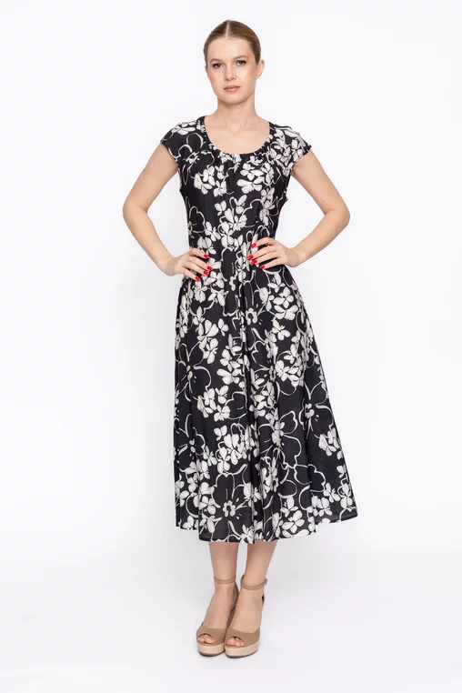 Rochie lejeră imprimeu floral neagră RBD60205 thumbnail picture - 