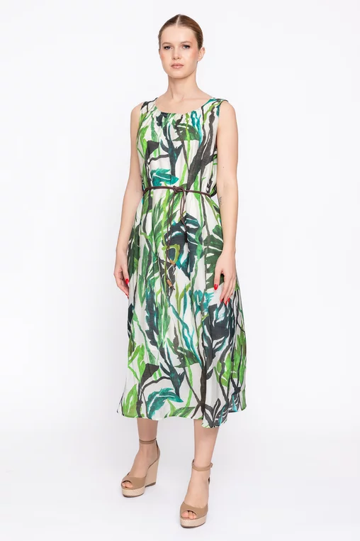 Rochie lejeră imprimeu tropical verde RBD60204 thumbnail picture - 