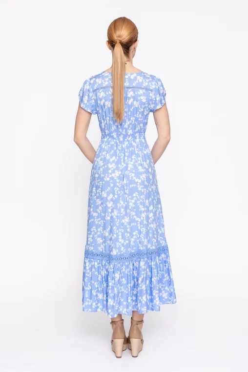 Rochie maxi din vâscoză bleu RRS60309 thumbnail picture - 