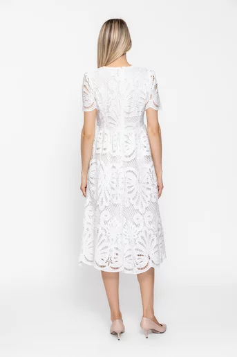 Rochie midi cu broderie albă RSM60501