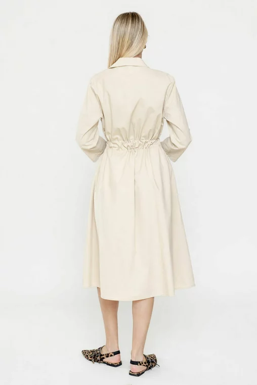 Rochie midi din bumbac crem RSUN60301 thumbnail picture - 