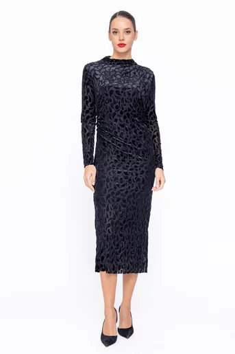 Rochie midi elegantă neagră RKC1109
