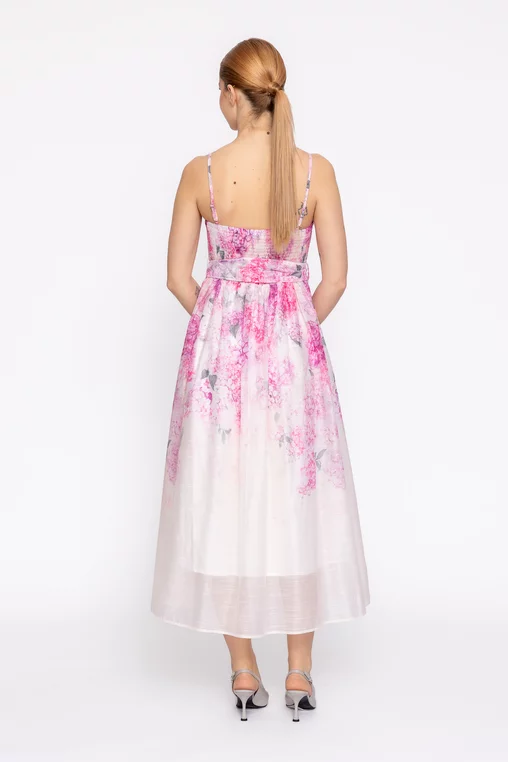Rochie midi imprimeu floral roz RLS60207 thumbnail picture - 