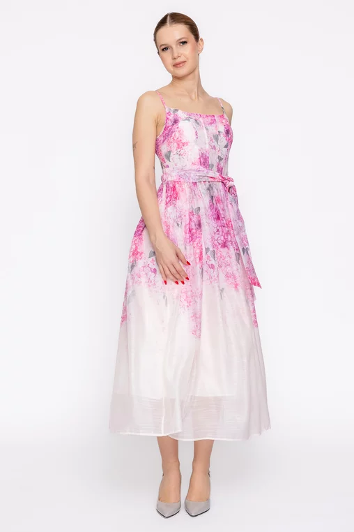 Rochie midi imprimeu floral roz RLS60207 thumbnail picture - 