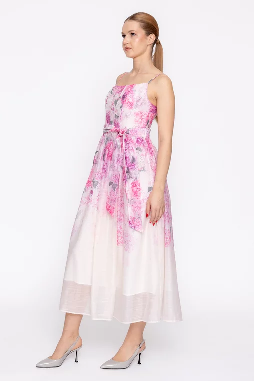 Rochie midi imprimeu floral roz RLS60207 thumbnail picture - 