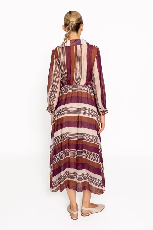 Rochie midi imprimeu geometric mov RKC60802 thumbnail picture - 