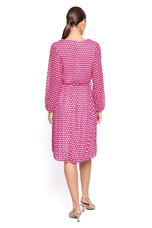 Rochie midi imprimeu geometric roz RW067 thumbnail picture - 