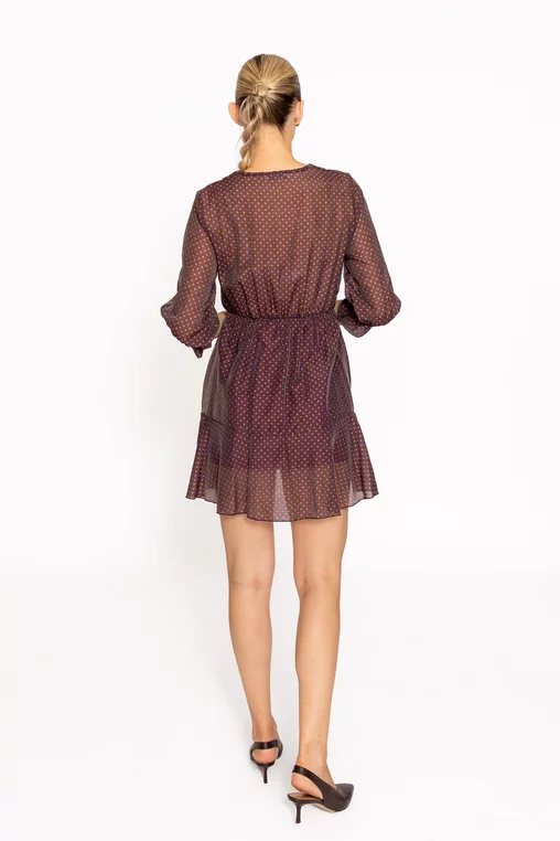 Rochie mini imprimeu buline mov RKC60803 thumbnail picture - 