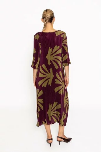 Rochie plisată mov RKC60801
