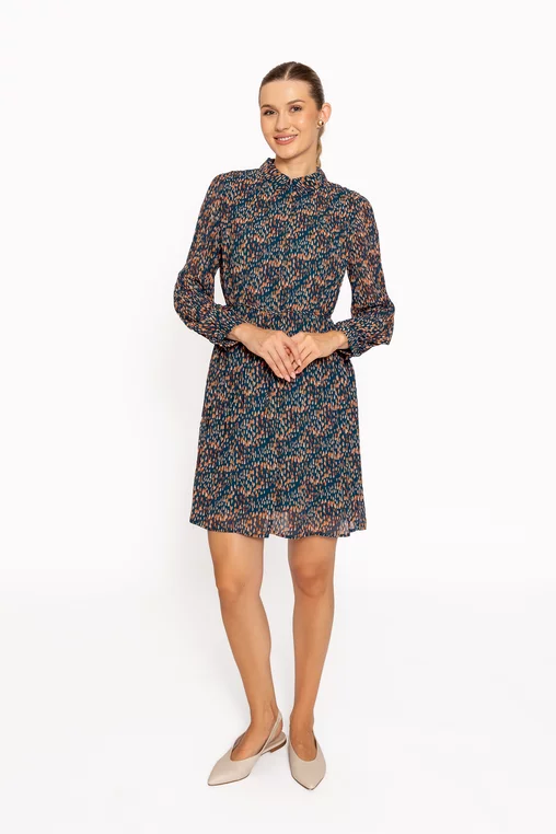Rochie scurtă cu guler tip cămașă RRS60817 thumbnail picture - 