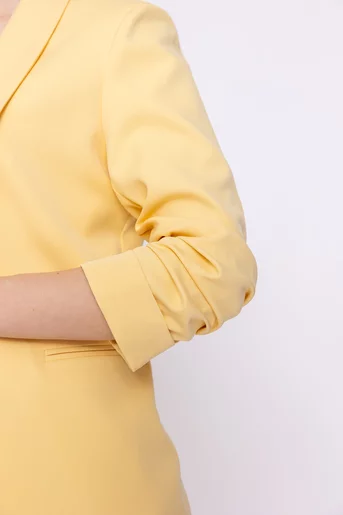 Sacou Caramel casual cu mâneci încrețite galben S1608